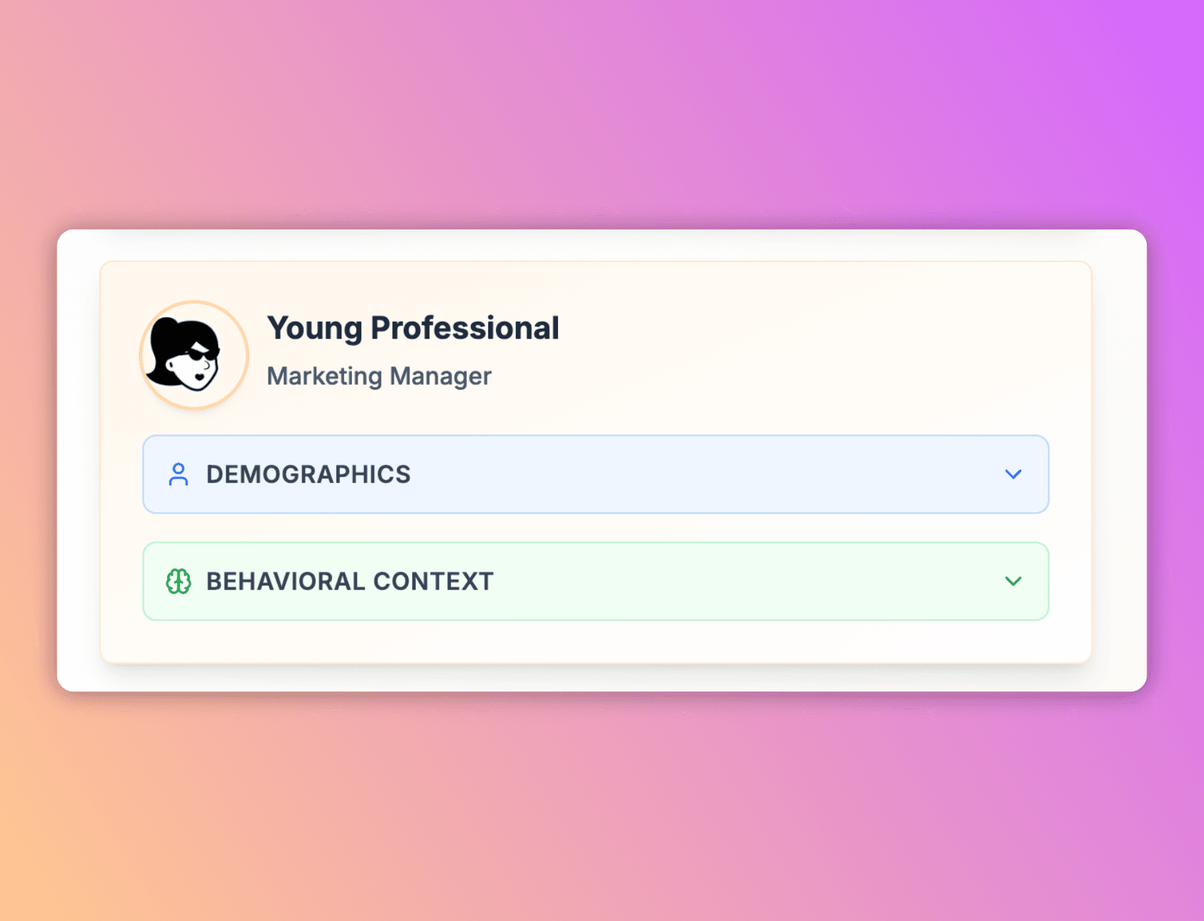 Persona selection interface